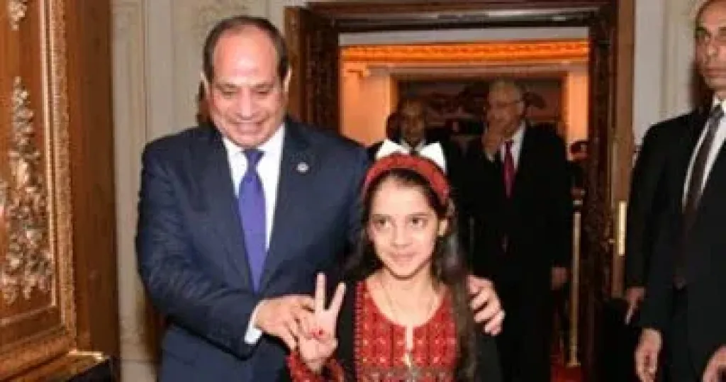 الطفلة الفلسطينية ريتاج: أشكر الرئيس السيسى لأنه السبب في إيقاف الحرب الطفلة الفلسطينية ريتاج: أشكر الرئيس السيسى لأنه السبب في إيقاف الحرب