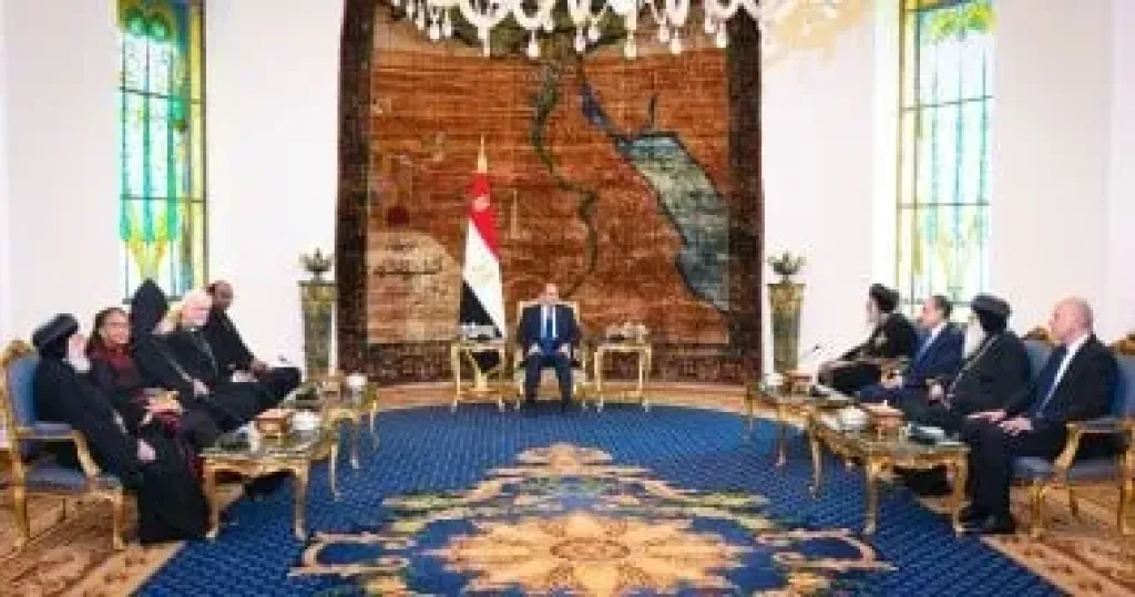 الرئيس السيسى يؤكد سعادته الدائمة بمشاركة الأقباط فى احتفالاتهم الرئيس السيسى يؤكد سعادته الدائمة بمشاركة الأقباط فى احتفالاتهم