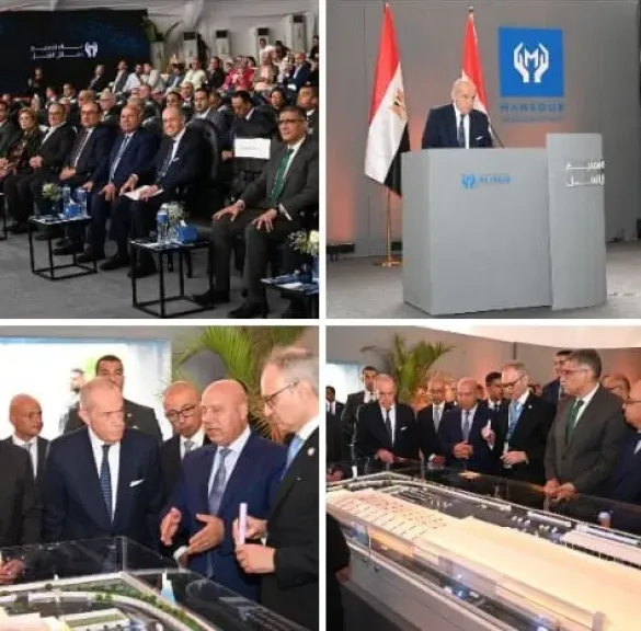 وزير الصناعة والنقل يضع حجر الأساس لمصنع «ماك» لوسائل النقل بأكتوبر