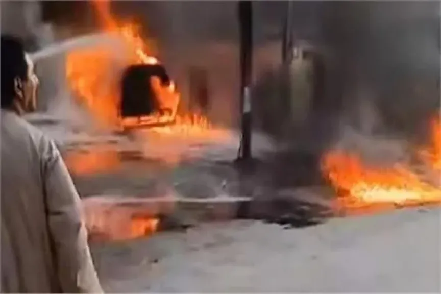 السيطرة على حريق هائل فى محطة وقود بالشرقية