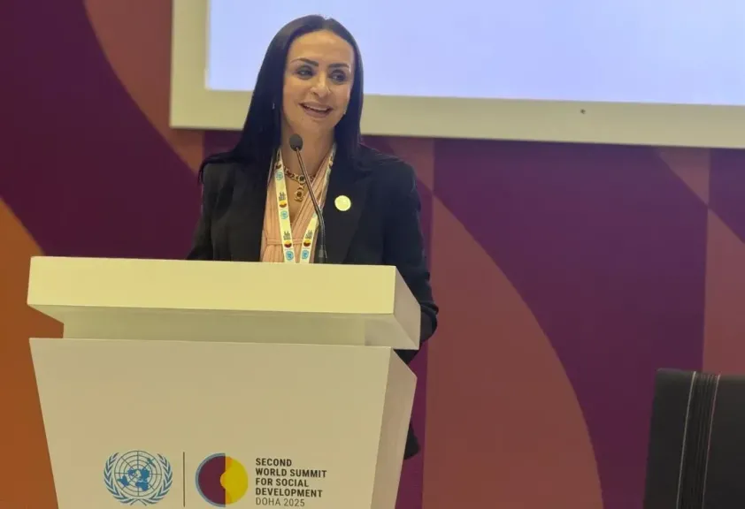 وزيرة التضامن تستعرض التجربة المصرية في قمة التنمية الاجتماعية بالدوحة