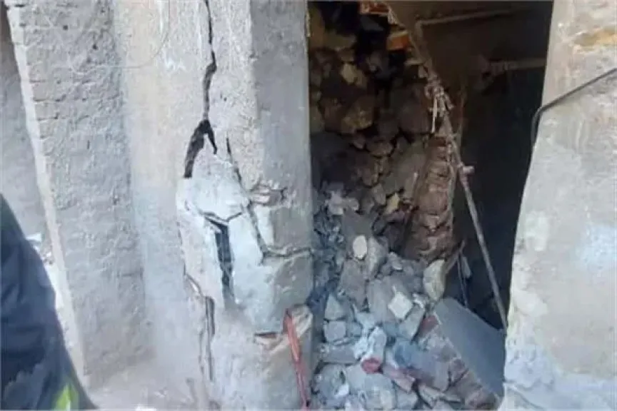 انهيار جزئي في عقار بمنطقة ساحل روض الفرج