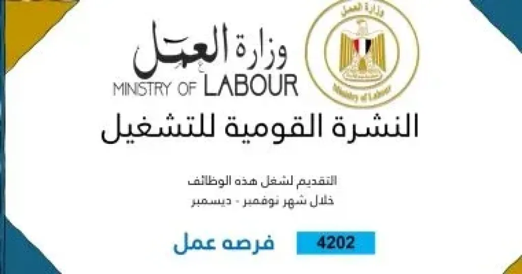 وزارة العمل تعلن 4202 فرصة عمل جديدة في 53 شركة بـ 14 محافظة