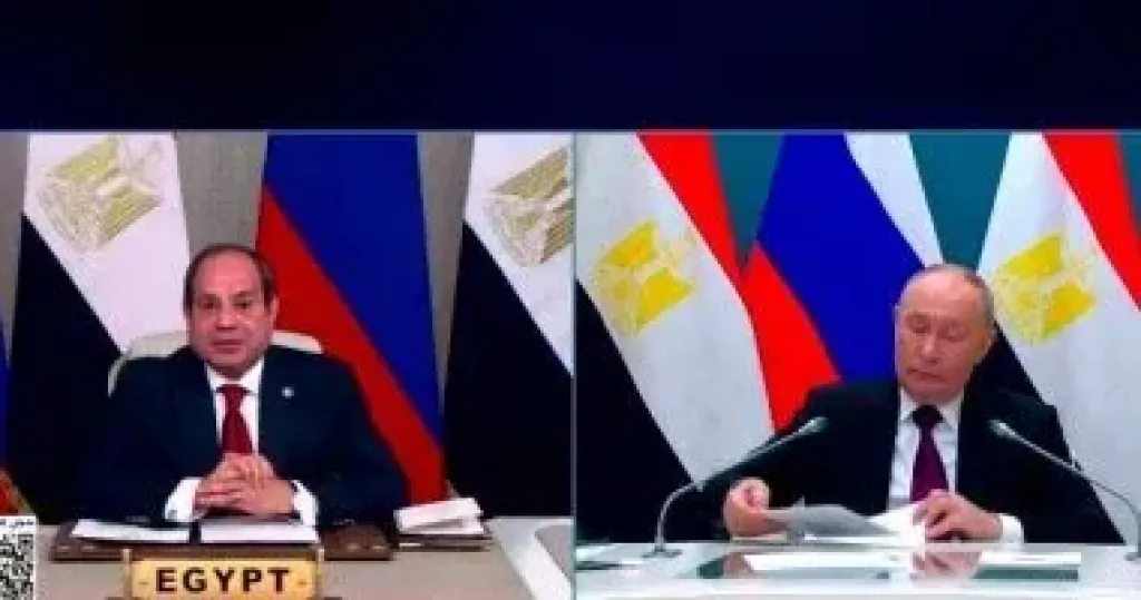 بوتين يهنئ الرئيس السيسى بعيد ميلاده خلال مراسم وضع هيكل الاحتواء بمفاعل الضبعة