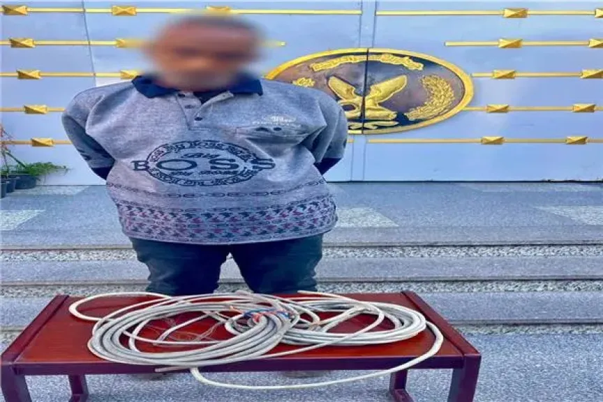 ضبط شخص لسرقته أسلاك كهربائية في بورسعيد
