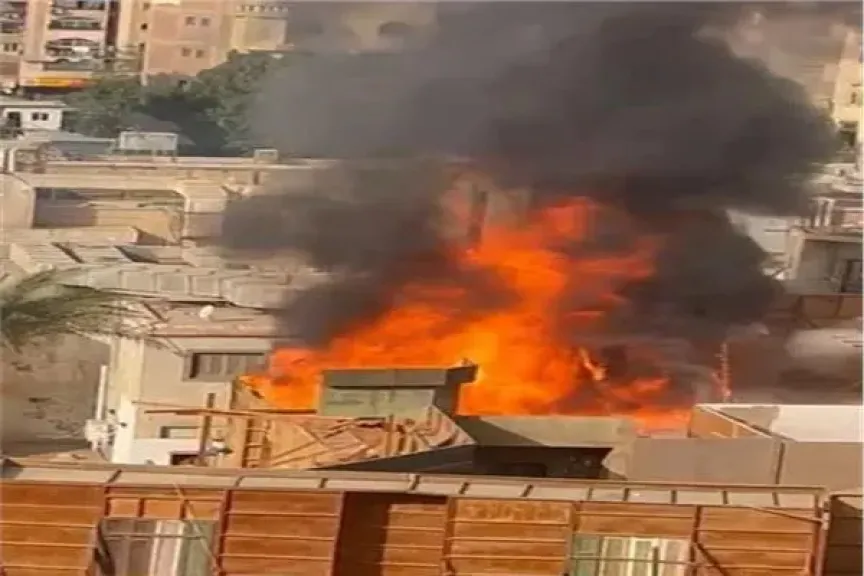 حريق هائل داخل استديو مصر بالمريوطية