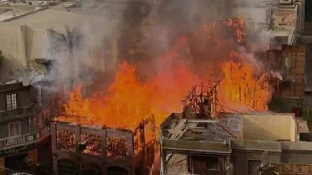 تعرف على خسائر مسلسل ”الكينج” بعد حريق ديكور العمل باستديو مصر