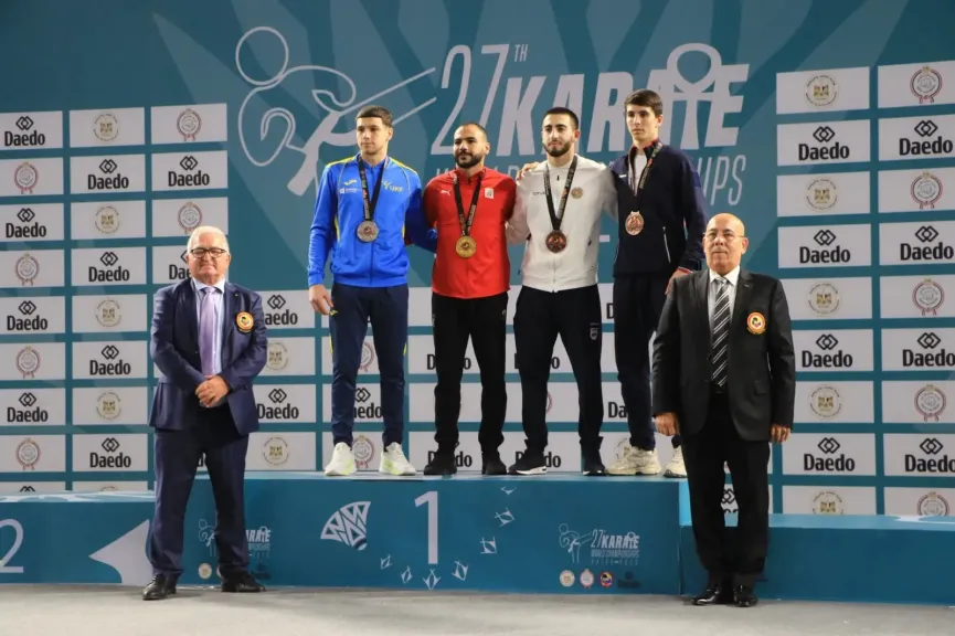 فى إنجاز تاريخى فراعنة الكاراتيه يتصدرون المركز الأول في بطولة العالم بالقاهرة