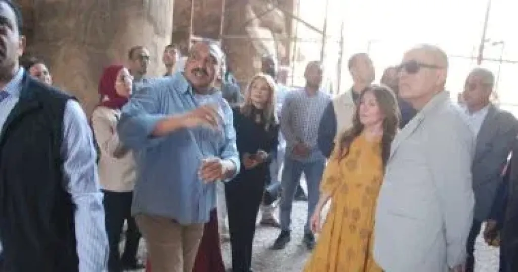 السفيرة الأمريكية تتفقد خطة تطوير معبد خنوم التاريخى بمدينة إسنا