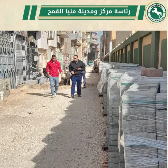 تركيب الإنترلوك بالشوارع بمركزى منيا القمح ومشتول السوق بالشرقية