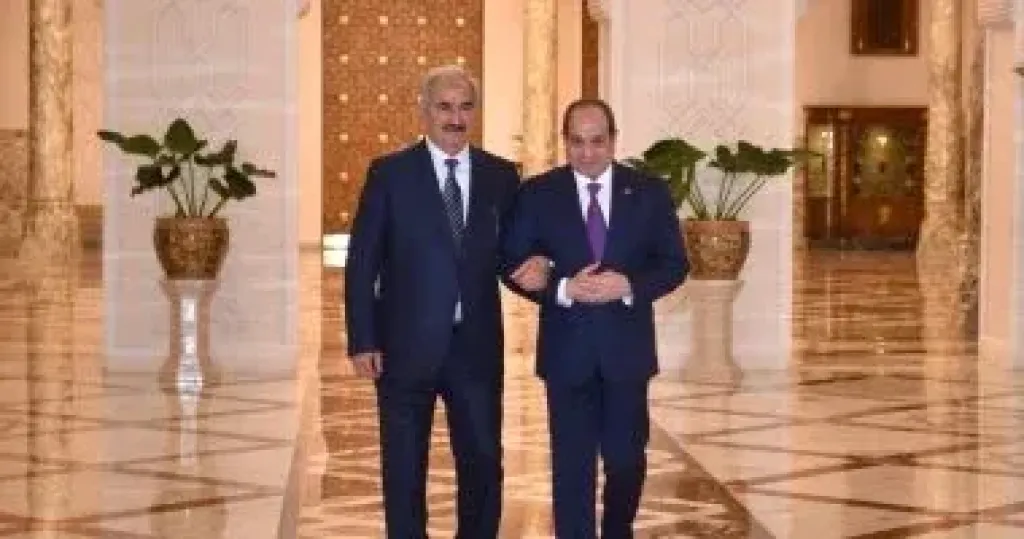 الرئيس السيسى يستقبل المشير خليفة حفتر بحضور رئيس المخابرات العامة