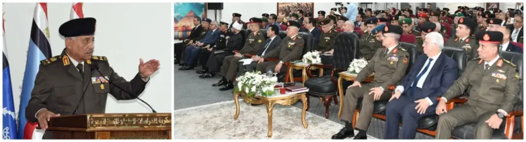 وزير الدفاع يشهد مناقشة البحث الرئيسى للأكاديمية العسكرية للدراسات العليا والإستراتيجية.. صور
