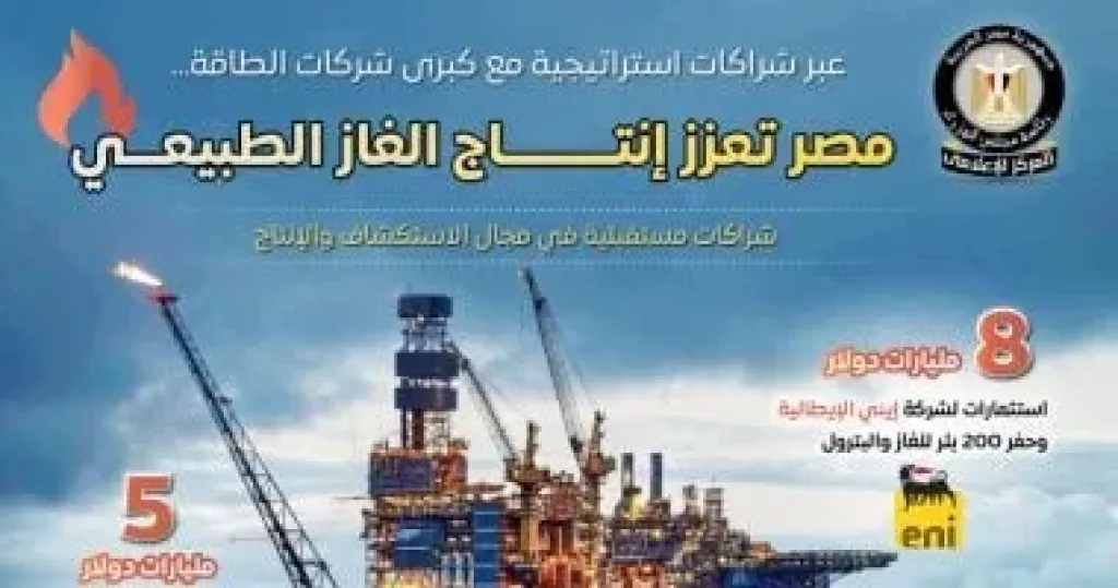 مجلس الوزراء: مصر تعزز إنتاج الغاز عبر شراكات استراتيجية مع كبرى شركات الطاقة