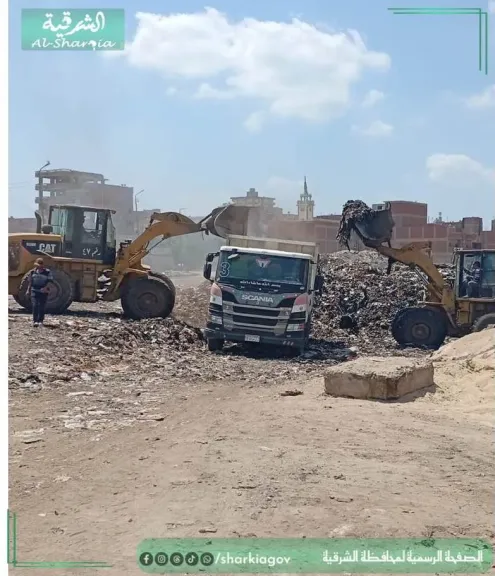 التدخل السريع بالشرقية ترفع ١٥٩ألف و١٣٠ طن قمامة ومخلفات مبانٍى