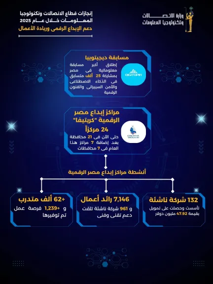 132 شركة ناشئة و1,240 فرصة عمل.. نمو ريادة الأعمال الرقمية في مصر