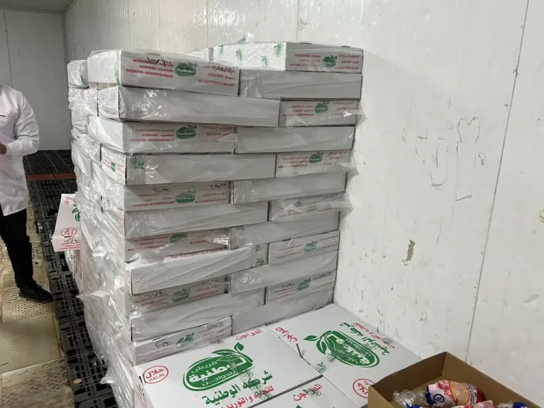 ضبط 2 طن دجاج مجمد مجهول و17,600كيس اندومى بدون فواتير