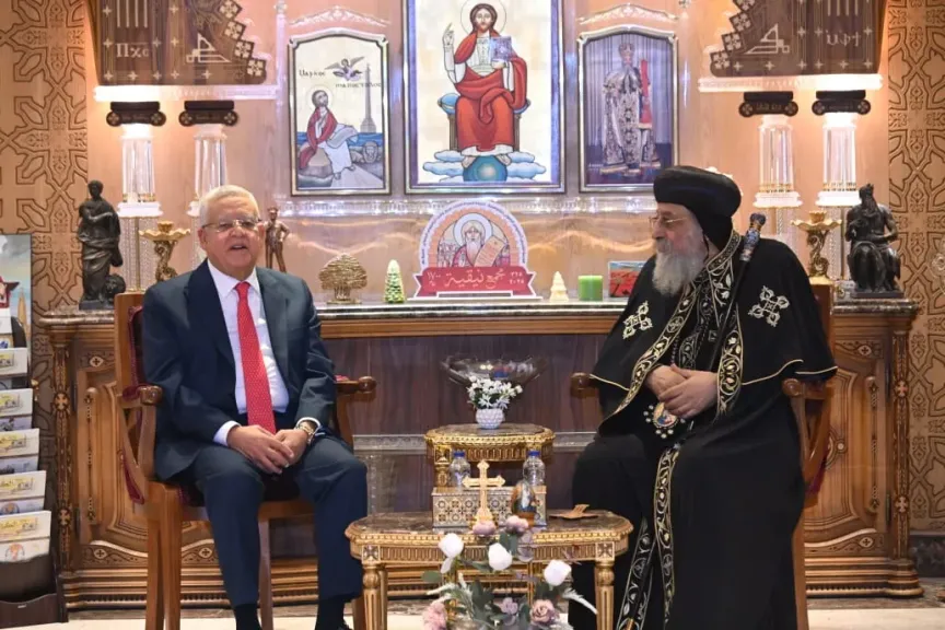 المستشار الدكتور حنفي جبالي يزور الكاتدرائية المرقسية لتقديم التهنئة بعيد الميلاد