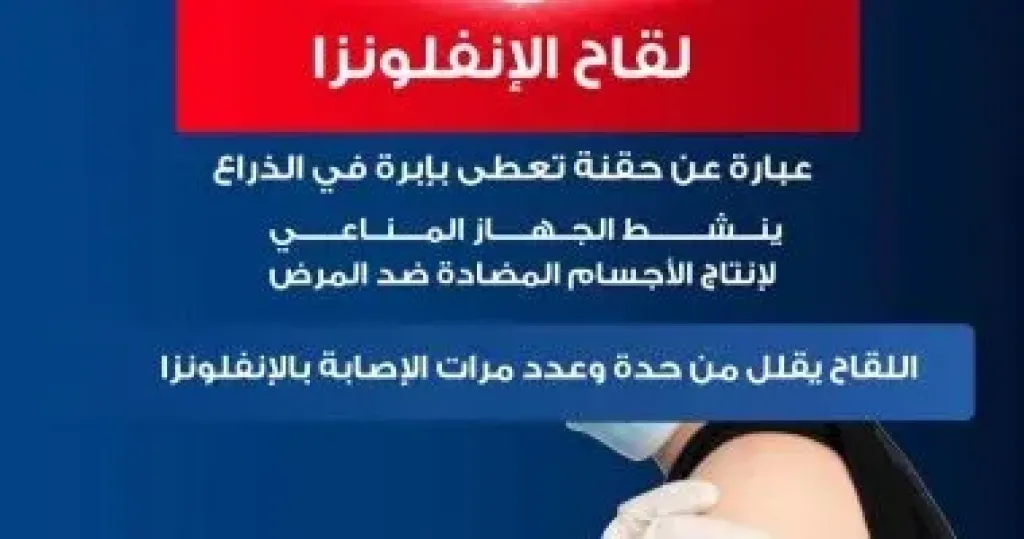 وزارة الصحة: لقاح الانفلونزا ينشط الجهاز المناعى لإنتاج أجسام مضادة ضد الفيروس