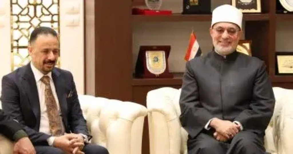 مفتى الجمهورية يستقبل رئيس ديوان الوقف السنى العراقى لبحث سبل تعزيز التعاون