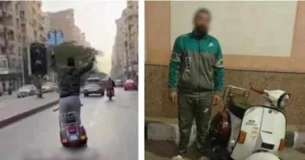 ضبط قائد دراجة نارية بدون رخصة بالبحيرة بعد تداول فيديو لحركات خطرة على الطريق