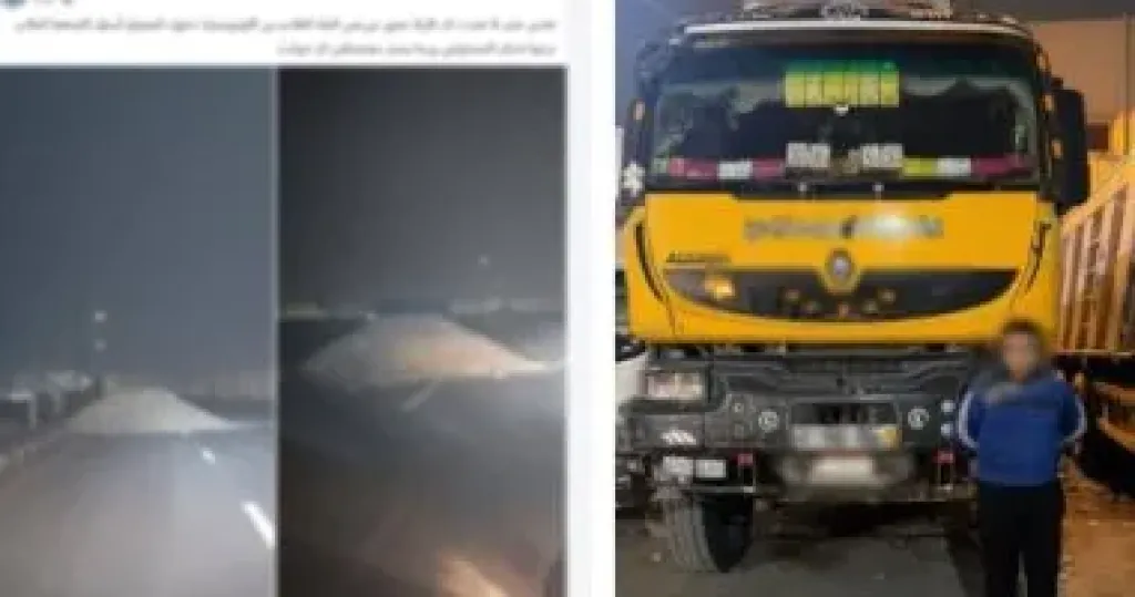 بلاغ «السوشيال ميديا» يوقع بسائق «قلاب» ألقى مخلفات بناء بمحور مرورى بالقاهرة