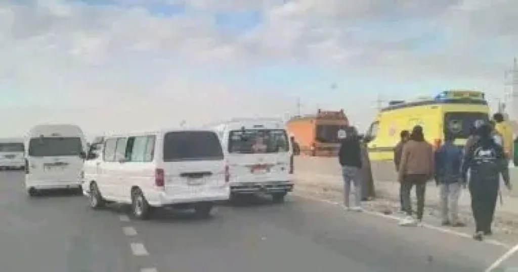 إصابة 7 أشخاص فى حادث سير على طريق بنى سويف - دمو