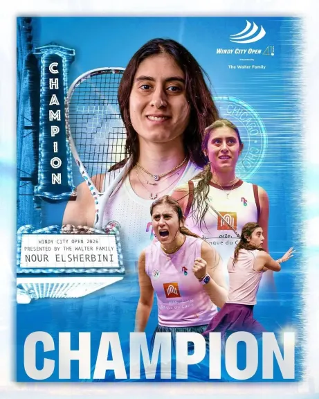 وزير الشباب والرياضة  يهنئ نور الشربيني ومصطفى عسل بعد التتويج ببطولة ويندي سيتي المفتوحة للاسكواش