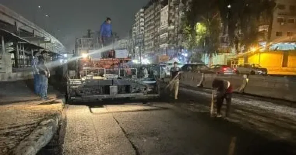 محافظ الجيزة يتابع أعمال رصف مطلع كوبرى أرض اللواء لتيسير حركة المرور