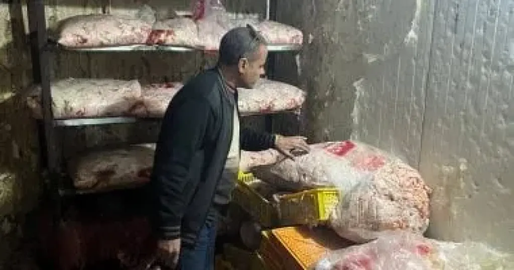 ضبط 42 طن مصنعات لحوم وأحشاء ورؤوس حيوانية ودواجن فاسدة فى الجيزة