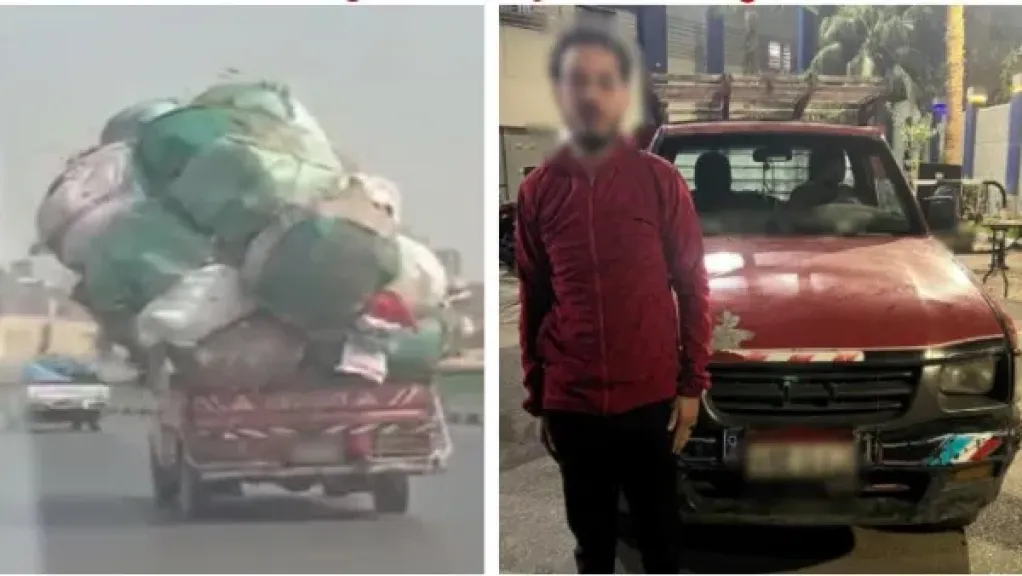 القبض على قائد سيارة نقل بالقاهرة بسبب .. حمولة زائدة