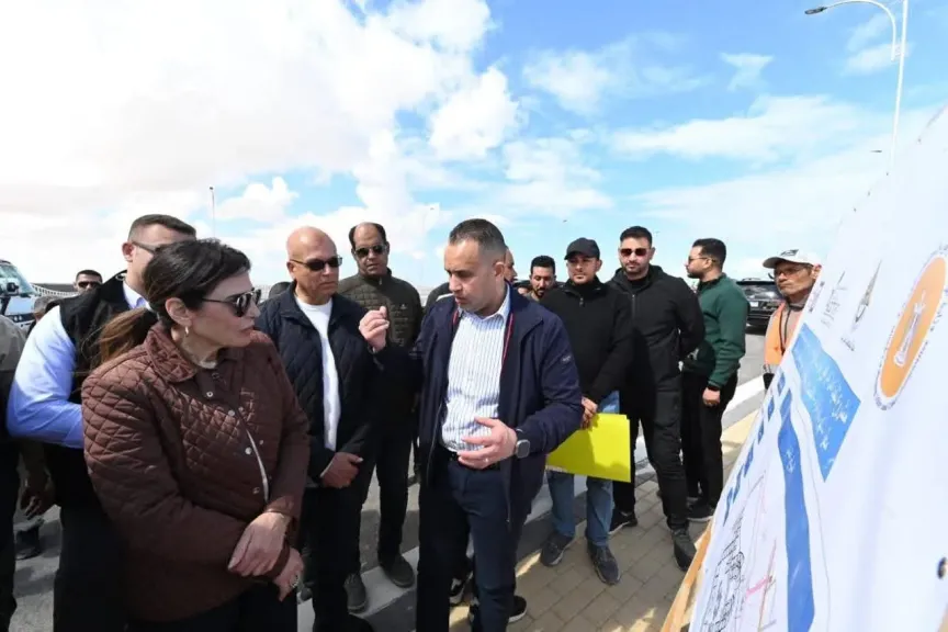 وزيرة الإسكان تتابع  المرافق الرئيسية لمنطقة أبراج الداون تاون وكوبري C19 بالعلمين الجديدة