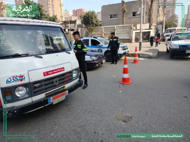 محافظ الشرقية:تحرير 28 مخالفة مرورية وتطبيق القانون علي الجميع بالمراكز