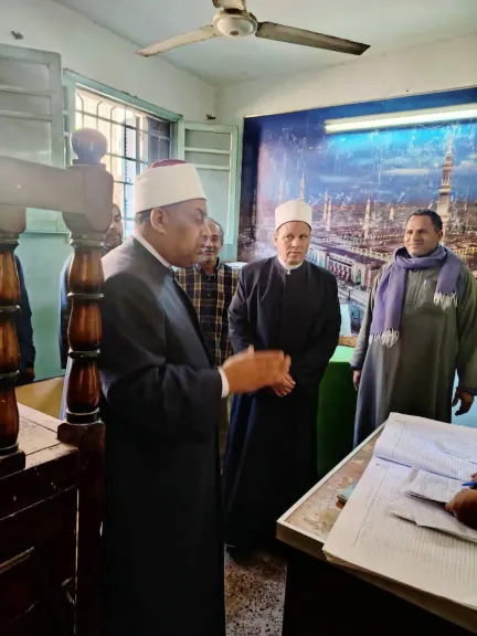 وكيل اوقاف بني سويف يتفقد إدارة أوقاف ببا لمتابعة انتظام العمل الدعوي والإداري