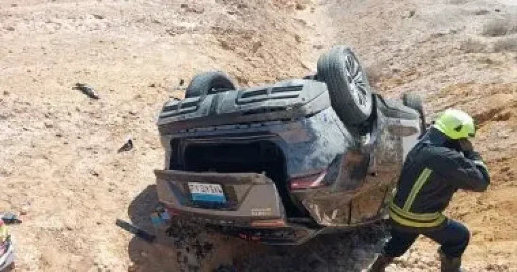 صابة 6 أشخاص إثر انقلاب سيارة ملاكي بصحراوى البحيرة