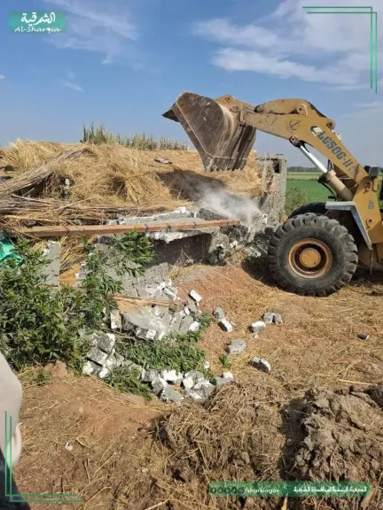 محافظ الشرقية :إزالة 15حالات تعدي بالبناء المخالف على الأراضي الزراعية وأملاك الدولة