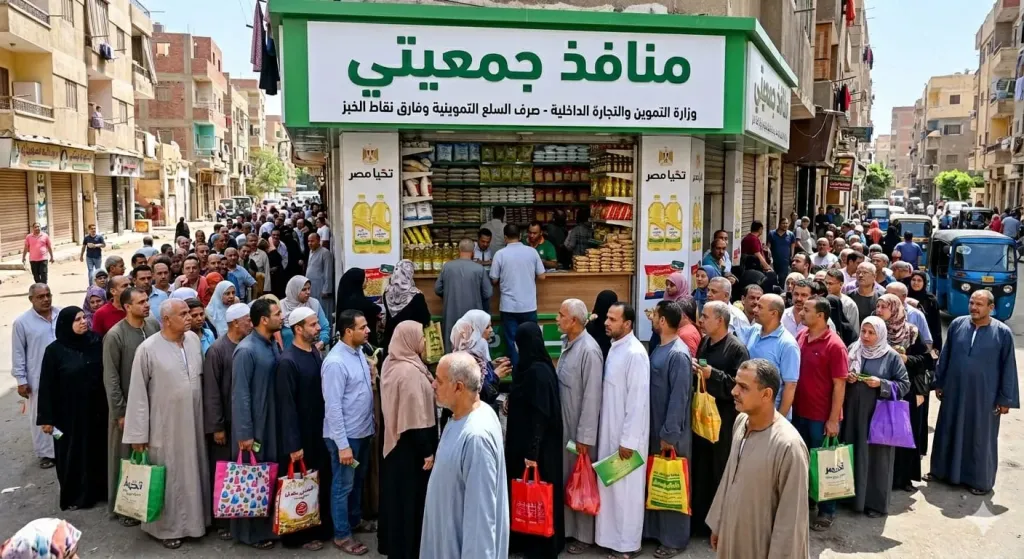 ازمة التموين في بني سويف طوابير طويلة ورفوف فارغة تضاعف معاناة الأهالي