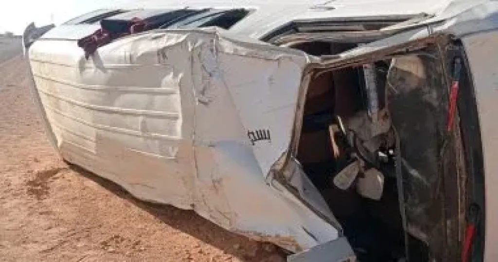 إصابة 7 اشخاص فى حادث انقلاب ميكروباص بطريق إسكندرية الصحراوى