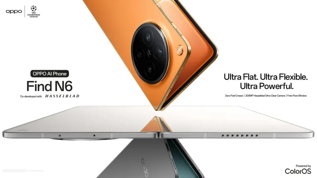 شركة أوبو  تعلن إطلاق هاتف Find N6 المدعوم بالذكاء الاصطناعي