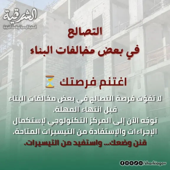 محافظ الشرقية يعلن تيسيرات جديدة للتصالح فى مخالفات البناء