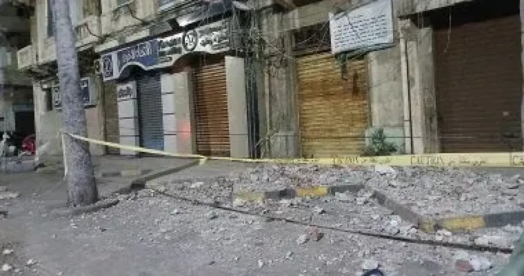 انهيار شرفة فى عقار بطريق كورنيش الإسكندرية بدون إصابات