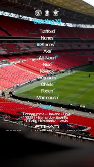 مرموش أساسيا، تشكيل مانشستر سيتي أمام ساوثهامبتون في كأس الاتحاد الإنجليزي