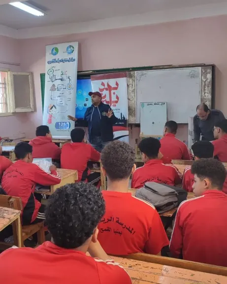 مياه الشرقية  ندوة توعية لطلاب مدرسة الثانوية الرياضية بمنيا القمح