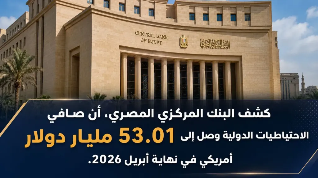 الاحتياطي الأجنبي لمصر يسجل 53.01 مليار دولار بنهاية أبريل