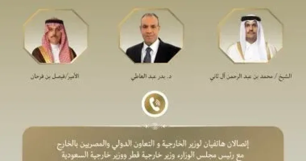 وزير الخارجية يبحث هاتفياً مع نظيريه السعودي والقطري التطورات الإقليمية