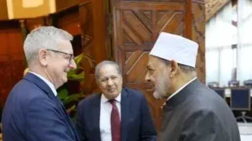 شيخ الأزهر يستقبل سفير أيرلندا ويشيد بمواقف أيرلندا فى دعم الحق الفلسطيني
