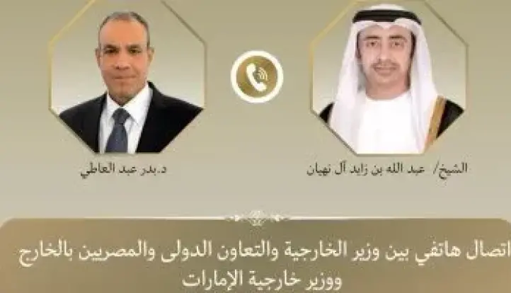 وزير الخارجية يبحث مع نظيره الإماراتي العلاقات الثنائية والتطورات الإقليمية
