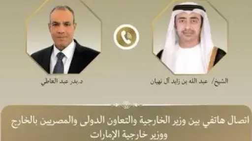 وزير الخارجية يبحث مع نظيره الإماراتي العلاقات الثنائية والتطورات الإقليمية