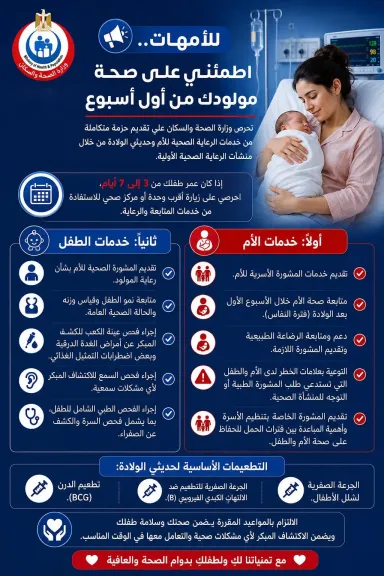 الصحة تطلق «مسار حديثي الولادة» أول يونيو وتواصل خدماتها خلال العيد