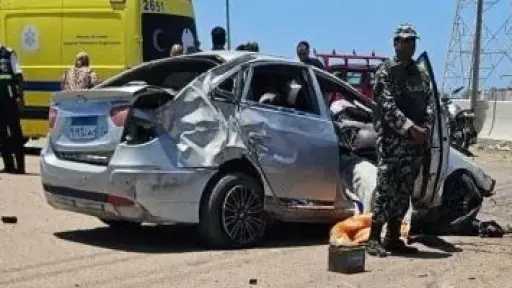 مصرع شخصين وإصابة 2 آخرين في انقلاب سيارة ملاكي غرب الإسكندرية