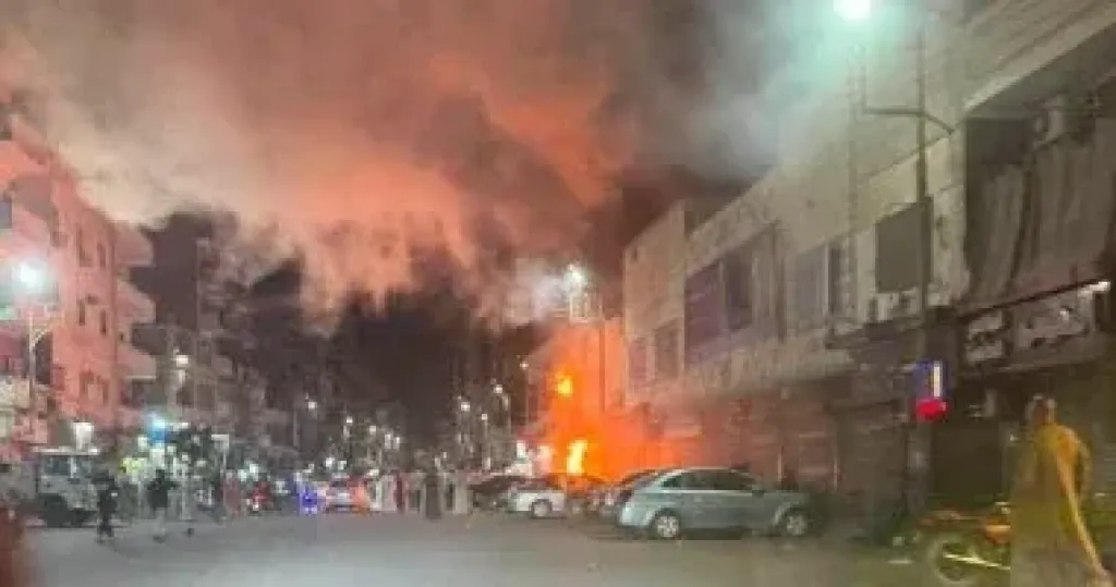 نشوب حريق في مطعم بنجع حمادي بقنا
